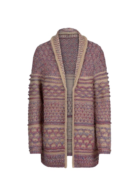 Jacquard-vest met sjaalkraag