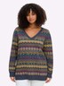 Pullover Pullover im Jacquard-Muster Langarm Sonstiges Muster Ohne Kragen