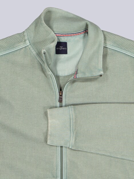 Herren Sweatjacke mit Stehkragen , Gruen