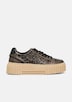 Sneaker mit Plateau-Sohle und Leo-Detail