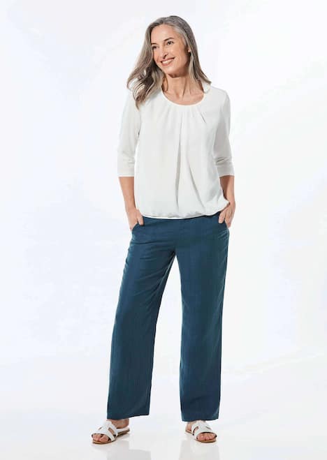 GOLDNER Broek VERA Wijde broek VERA met een lichte glans