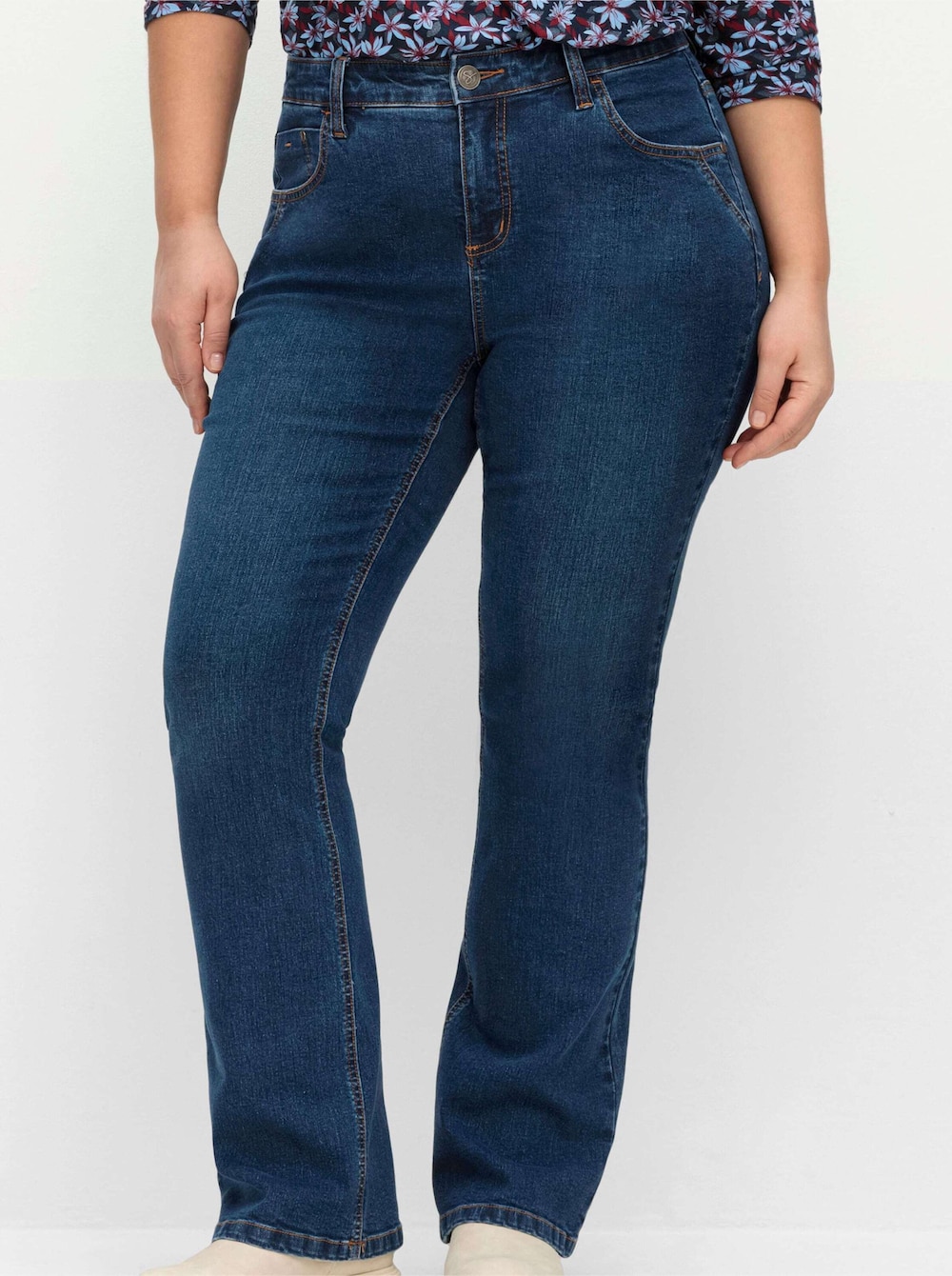 Bootcut-Jeans Fester Bund Uni