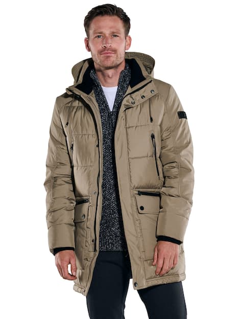 engbers Herren Steppjacke mit abnehmbarer Kapuze , Beige