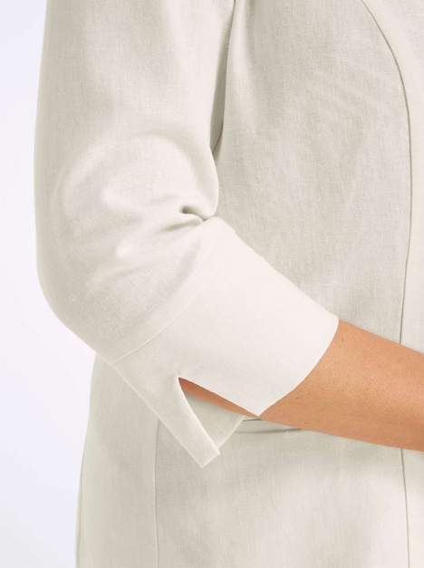Leinen-Blazer 3/4-Arm Reverskragen