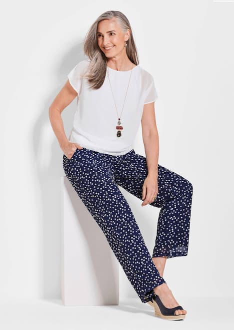 Luftige Bluse mit Chiffon, Kurzarm