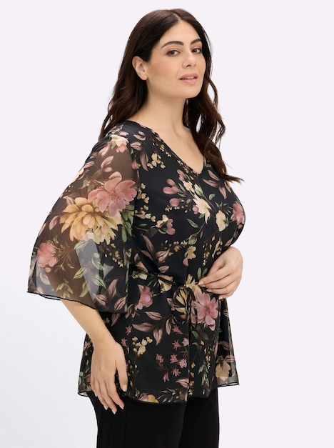 Tunika Tunika mit floralem Alloverprint 3/4-Arm