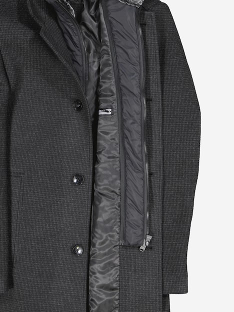 engbers Herren Mantel mit Inlet , Schwarz