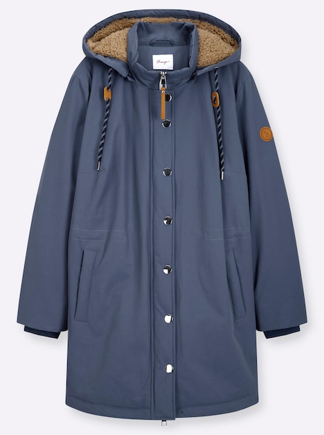 Outdoorjacke Parka mit kuscheligem Teddyfutter Langarm Stehkragen
