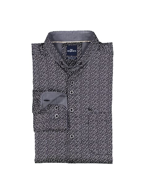 engbers Herren Langarm-Hemd gemustert , Schwarz