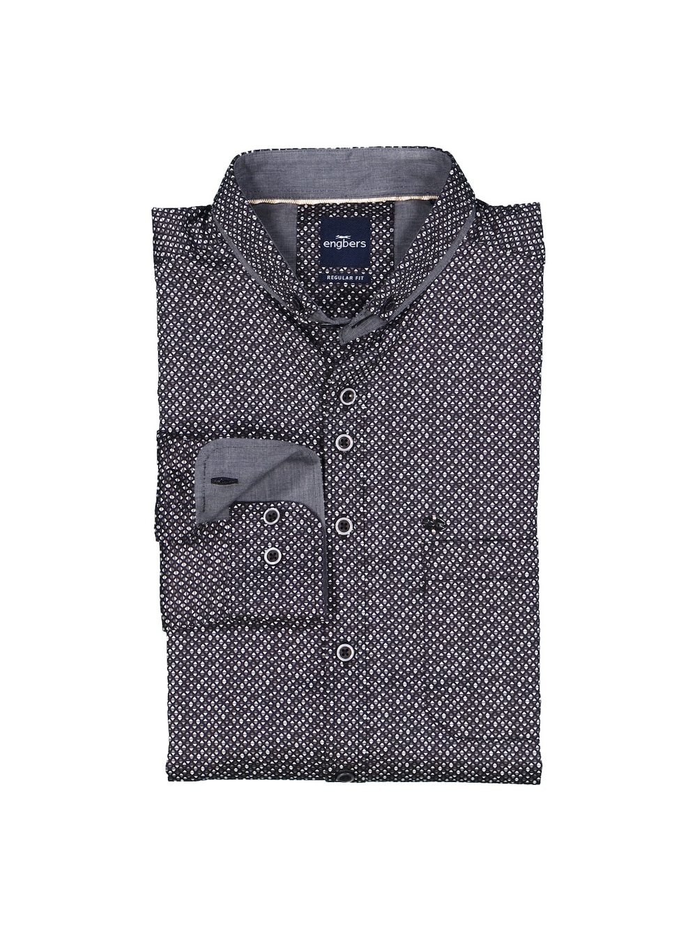 engbers Herren Langarm-Hemd gemustert , Schwarz