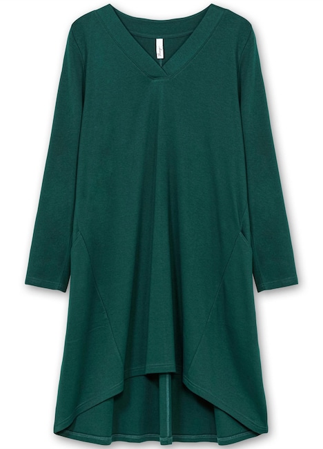 Sweatkleid Langarm Uni Ohne Kragen