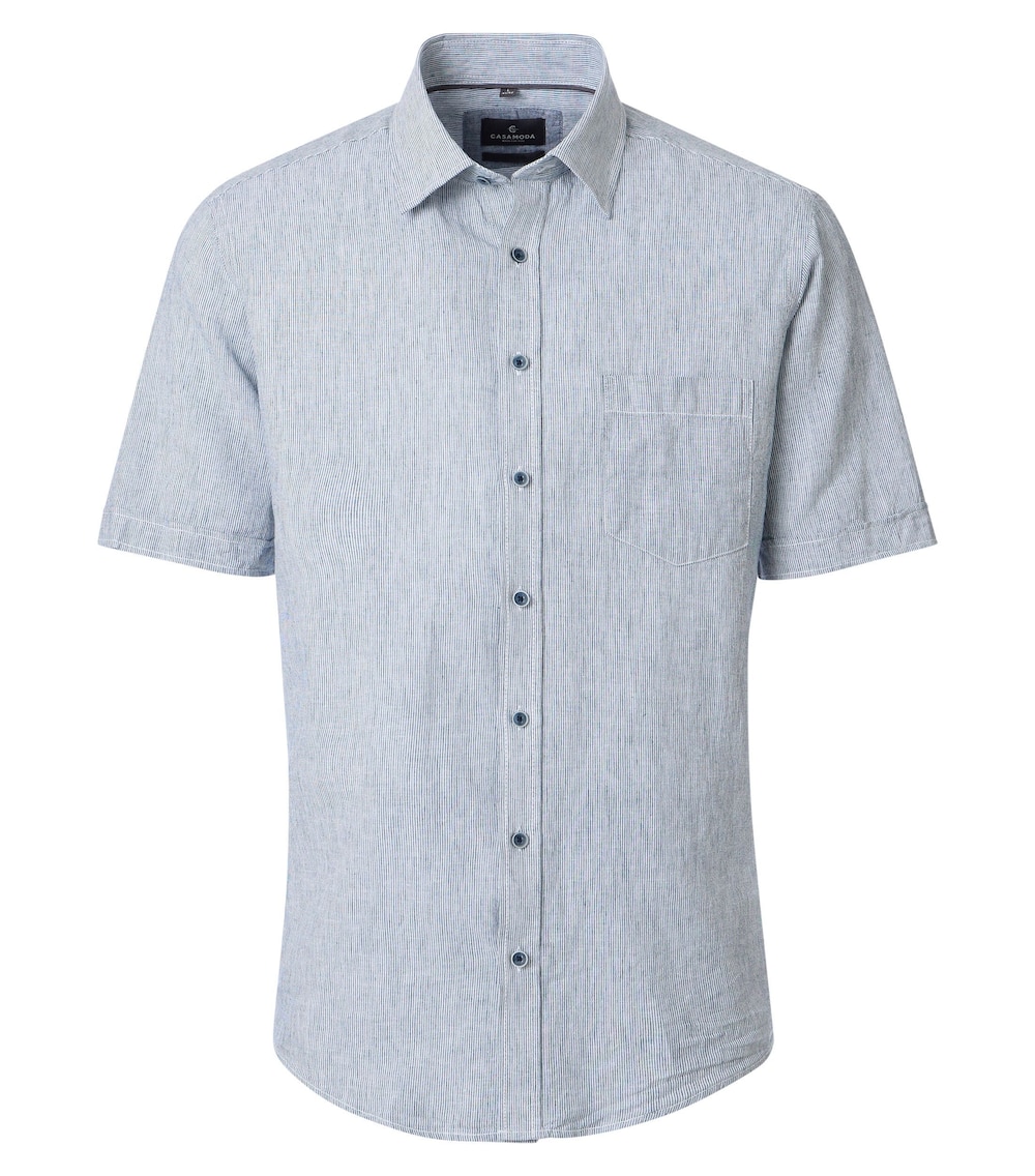 Leinenhemd Kurzarm gestreift Casual Fit