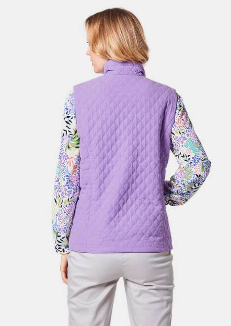 GOLDNER Gewatteerde bodywarmer Licht, doorgestikt vest met opstaande kraag