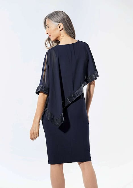 Kleid mit raffiniertem Chiffonüberwurf