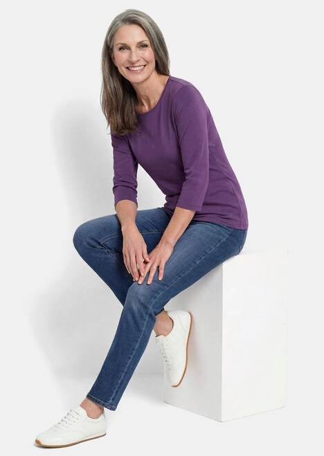 Basic shirt met boothals