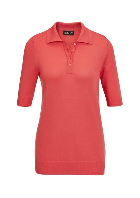 Kurzarm Strickpullover mit Kragen