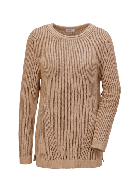 Strickpullover mit Struktur, Glitzer