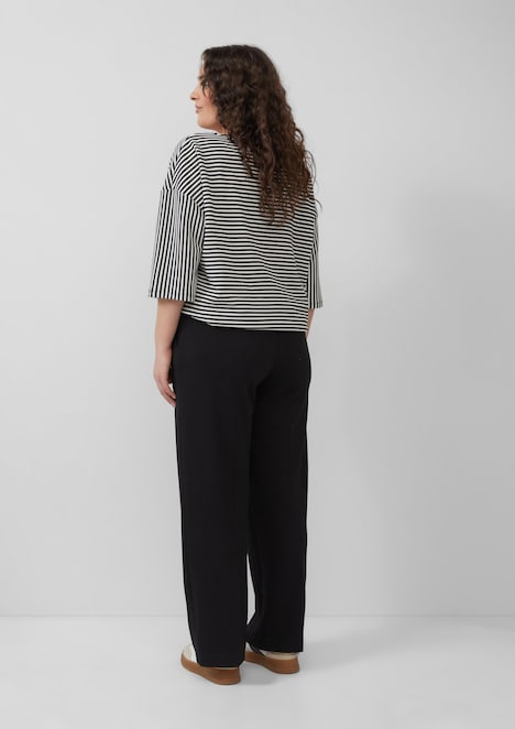 Gestreiftes T-Shirt im Relaxed Fit mit 3/4-Ärmeln