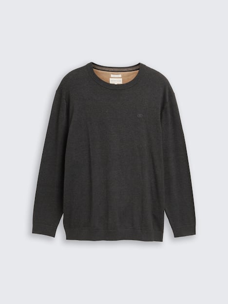 Strickpullover mit Logo Stickerei