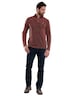 Herren Langarm-Shirt mit Polo-Kragen , Feuerrot