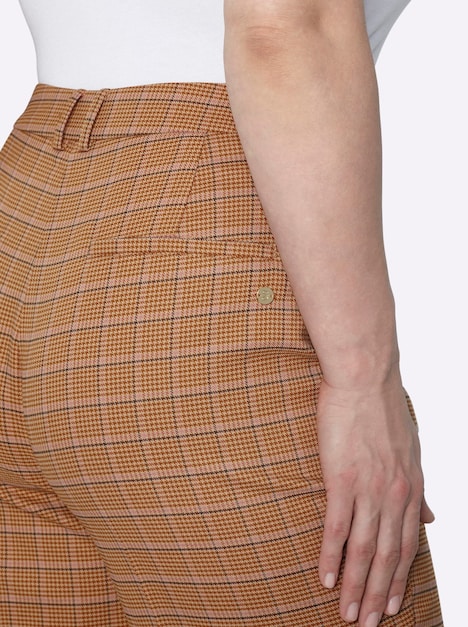 Bügelfalten-Hose Bügelfaltenhose mit ansprechendem Karomuster erhöht Formbund