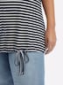 Kurzarm-Shirt Ringelshirt mit Bindeband am Saum Kurzarm