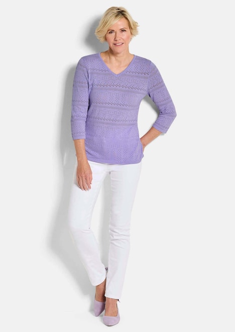 Sommerpullover mit V-Ausschnitt