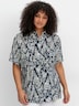 Kurzarmbluse Hemdbluse mit Alloverdruck Kurzarm Sonstiges Muster Hemdkragen
