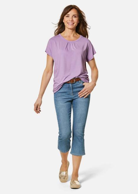 Bequemes Rundhalsshirt aus glänzender Qualität