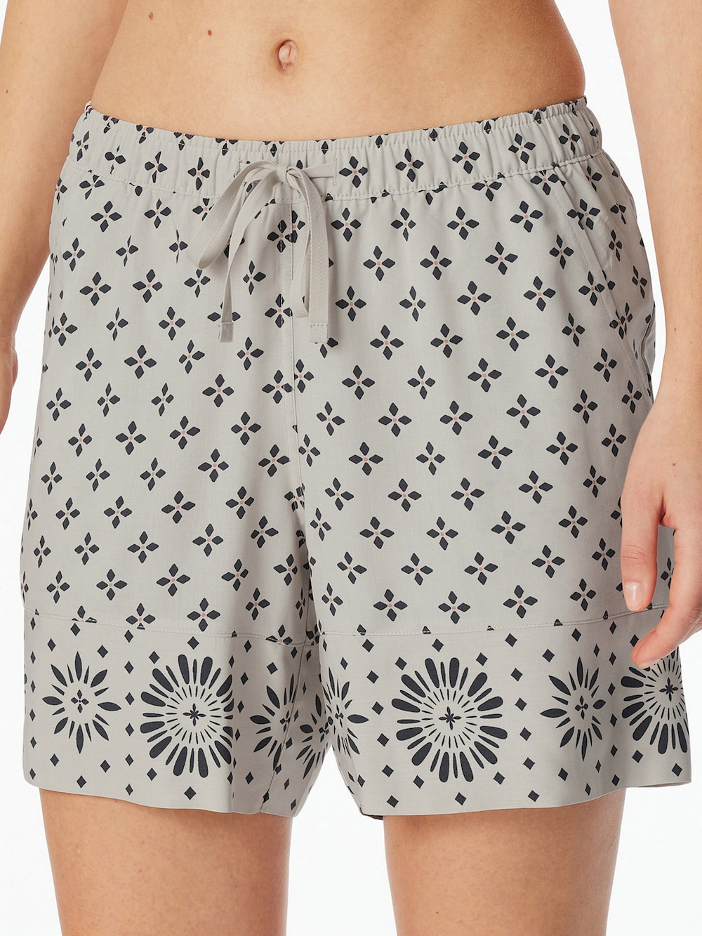 Schiesser Damen Pyjamashorts Mix & Relax Web - grau-jaspe