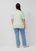 Gestreiftes Jersey-T-Shirt im Regular Fit mit Herz-Stickerei