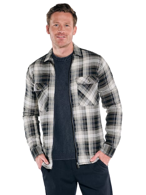 engbers Herren Langarm-Hemd gemustert , Saphirblau