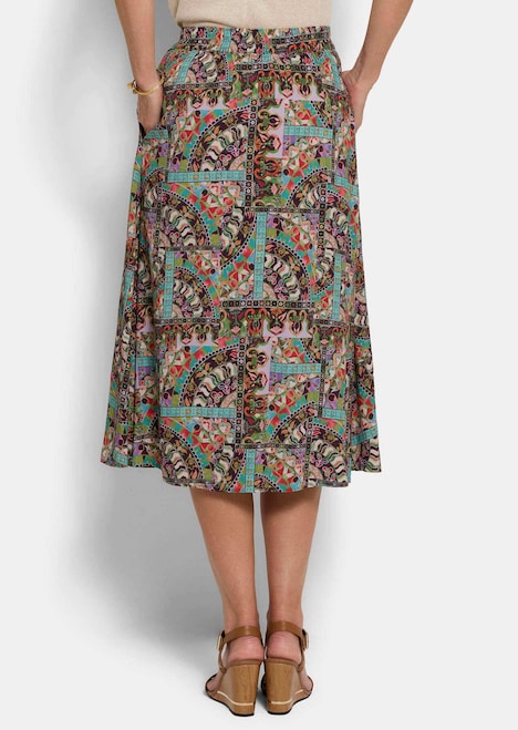 Viscose rok met patchprint
