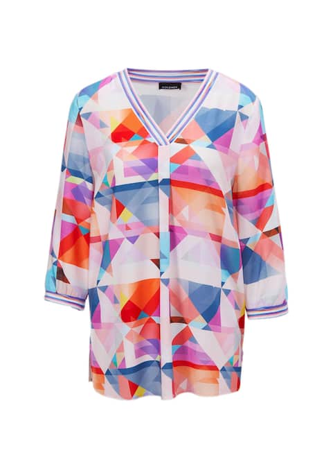 Viskose-Tunika mit 3/4-Arm und Druck