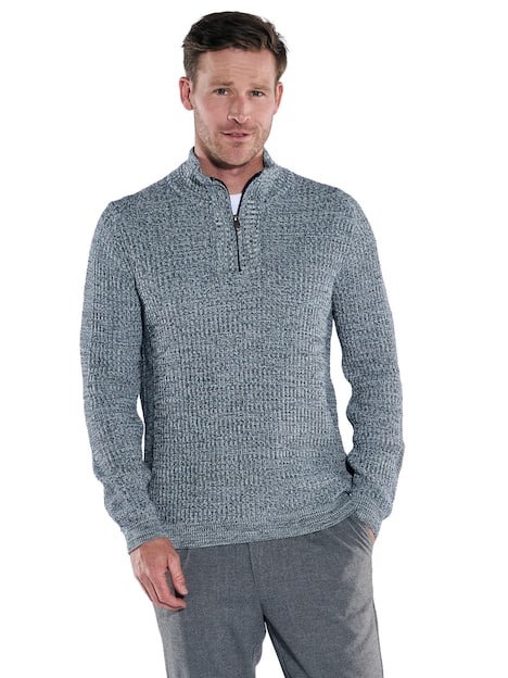 engbers Herren Pullover Polokragen , Mittelblau