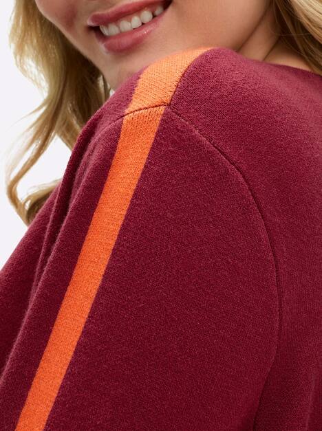 Pullover Langarm Jacquard Uni Stehkragen