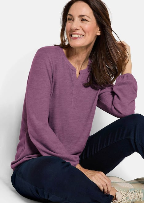 Elegante Bluse mit Zierblende, Rundhals