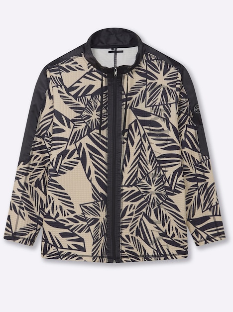 Jersey-Jacke Langarm Mehrfarbig Stehkragen