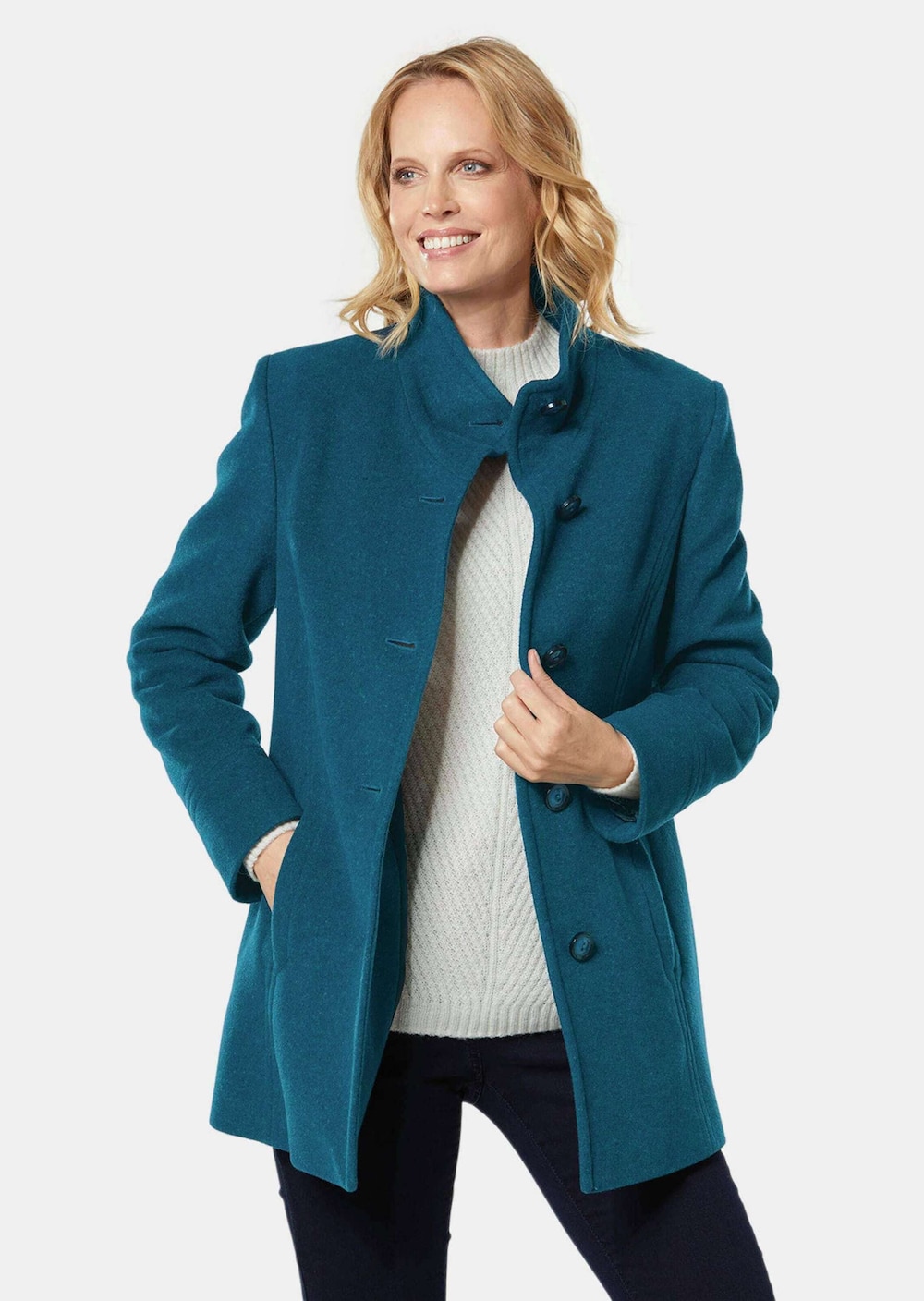 Unentbehrliche Wolljacke mit feinen Details