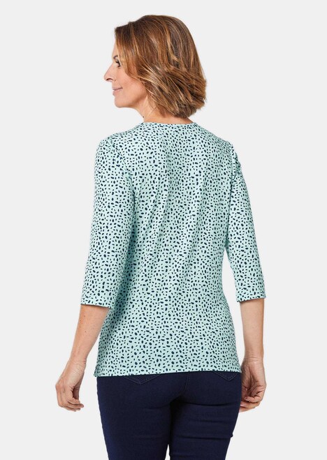 Bedrukt shirt met steentjes