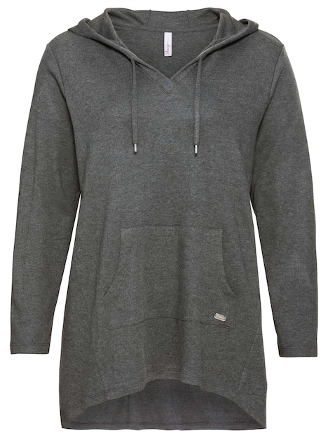 Longshirt Langarm Uni Mit Kapuze