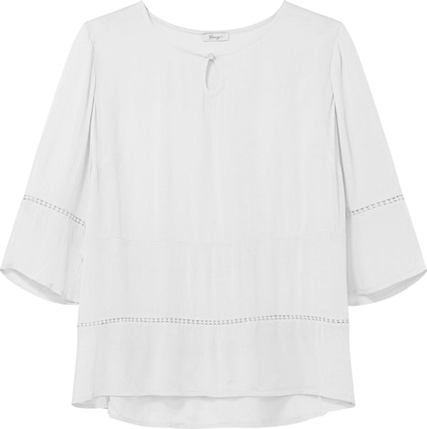 3/4-Arm-Bluse 3/4-Arm Ohne Kragen