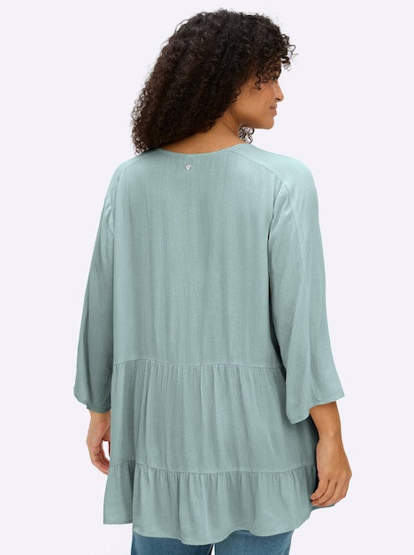 Bluse 3/4-Arm Ohne Kragen