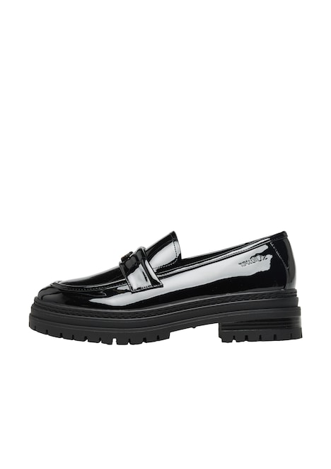 Loafer in Leder-Optik mit Lack-Finish