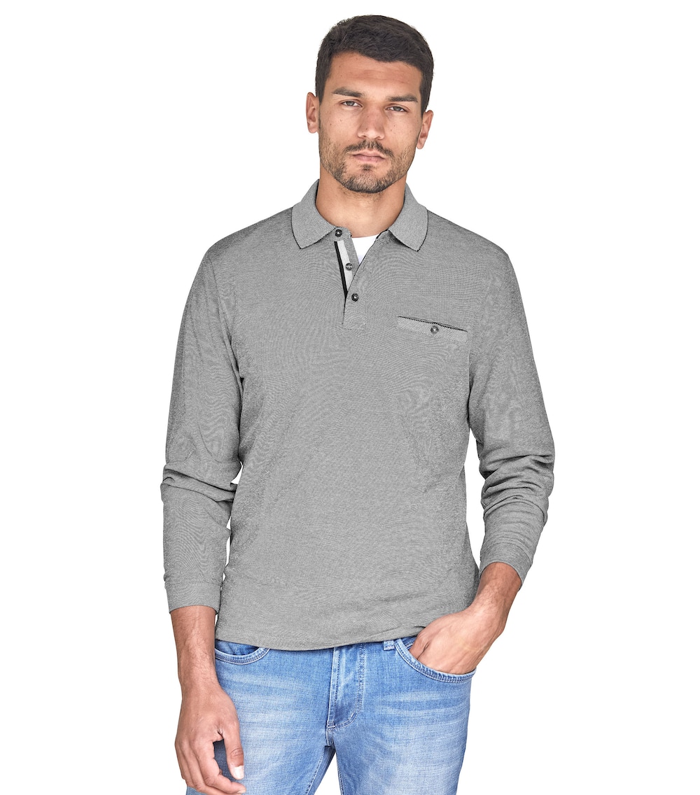 Polo-Shirt Langarm gestreift