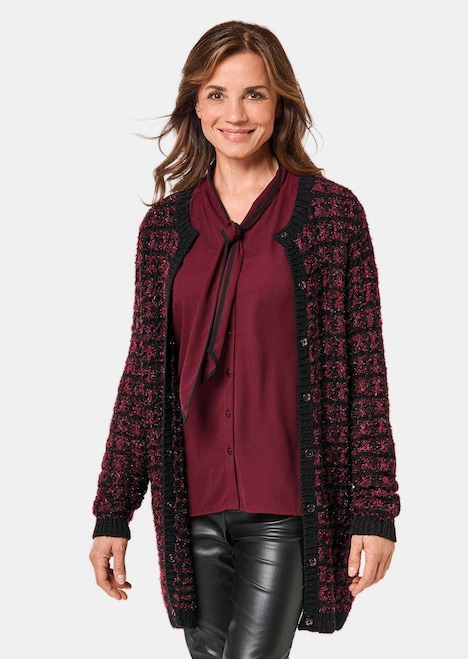 Schicker Strickcardigan mit Glanzgarnen