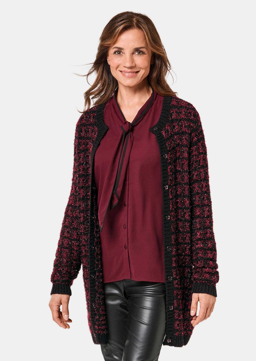 GOLDNER Tricot cardigan Chique tricot cardigan met glansgaren