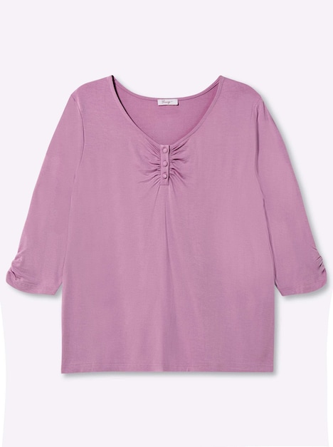 3/4-Arm-Shirt 3/4-Arm-Shirt mit dekorativen Raffungen 3/4-Arm keine Angabe