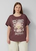 Gewaschenes Oversize-Shirt mit Frontprint