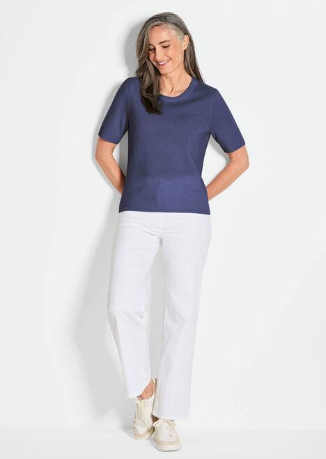 GOLDNER Pullover van kasjmier met ronde hals Pullover van kasjmier met korte mouwen en ronde hals